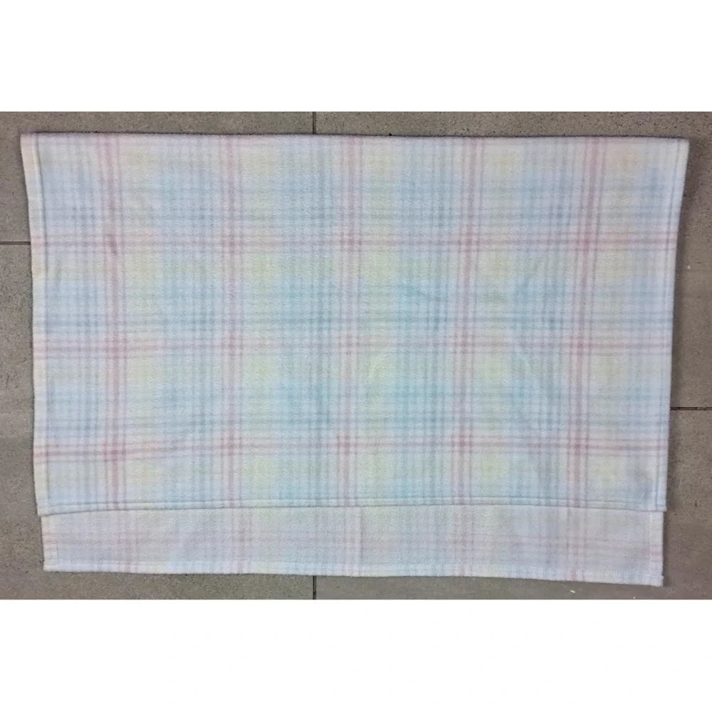 Gerber White Baby Blanket Pink Yellow Blue Lines 30x40 Soft Unisex Lovey